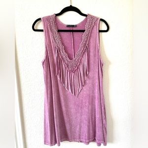 Sleeveless Fringe Tunic